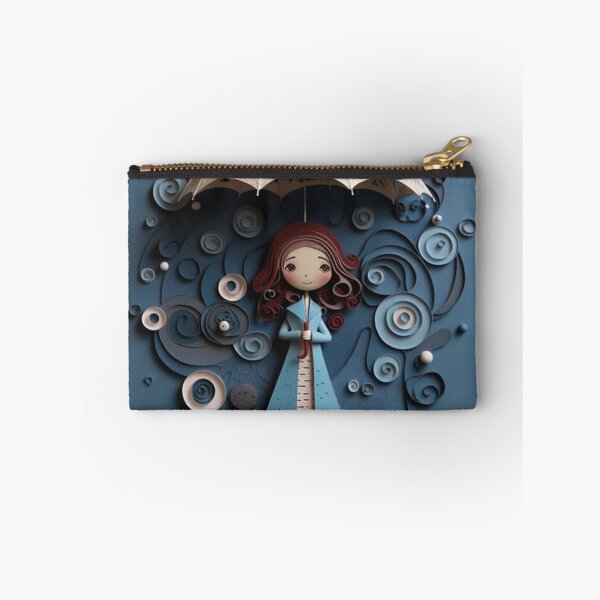 Item preview, A girl with an umbrella hanging in the rain designed and sold by aiphotosart.