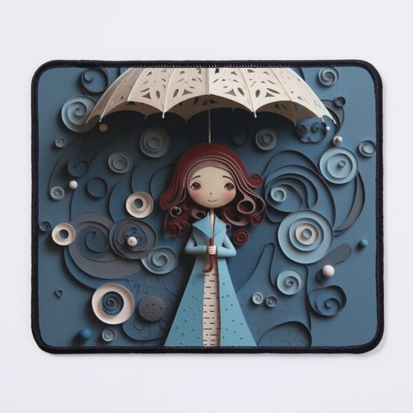 Item preview, A girl with an umbrella hanging in the rain designed and sold by aiphotosart.
