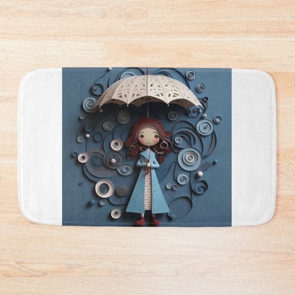 Item preview, A girl with an umbrella hanging in the rain designed and sold by aiphotosart.