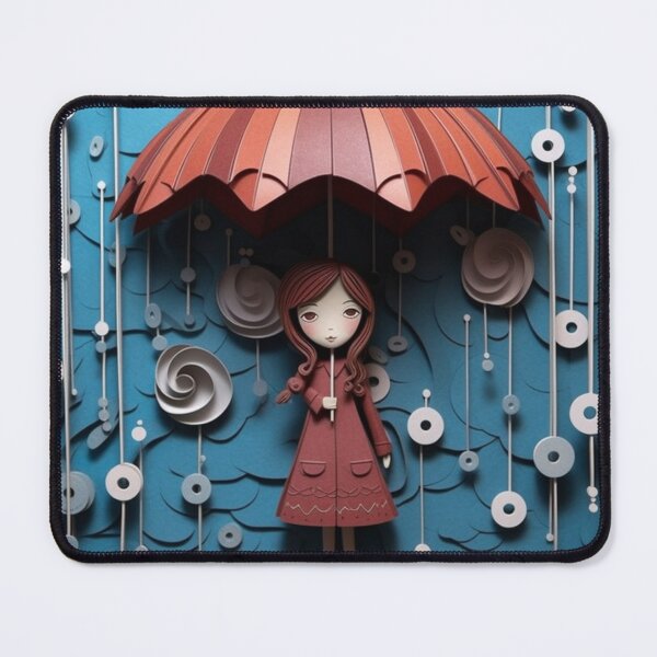 Item preview, A girl with an umbrella hanging in the rain designed and sold by aiphotosart.