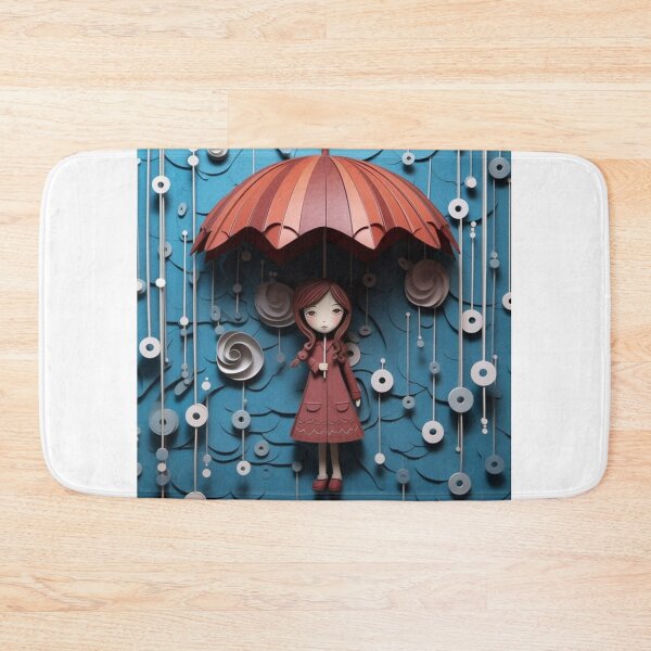 Item preview, A girl with an umbrella hanging in the rain designed and sold by aiphotosart.