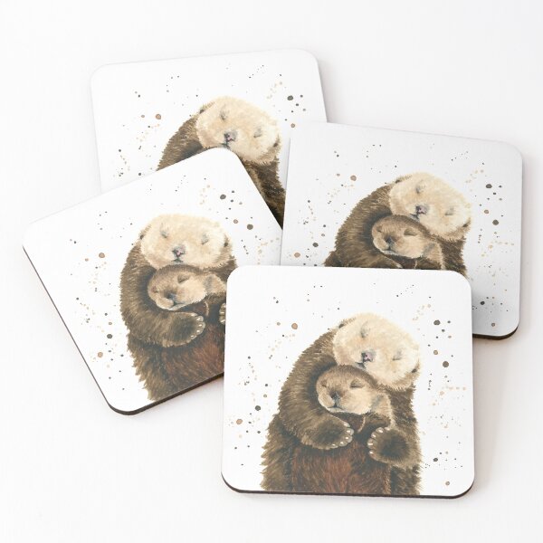 Item preview, Otter hug watercolour art designed and sold by Lianne Marie.