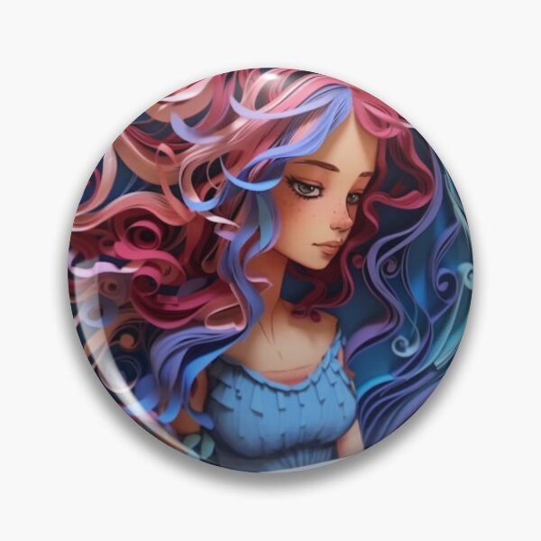 Item preview, A girl with colorful hair reading a book made by folded paper designed and sold by aiphotosart.