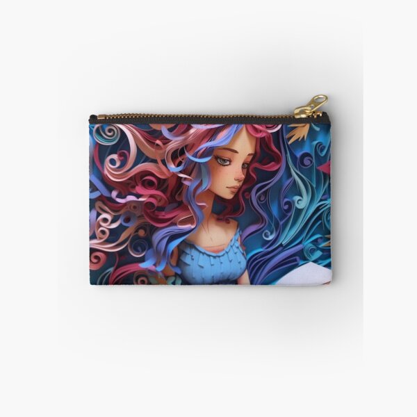 Item preview, A girl with colorful hair reading a book made by folded paper designed and sold by aiphotosart.
