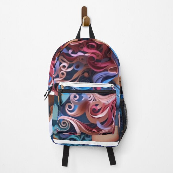 Item preview, A girl with colorful hair reading a book made by folded paper designed and sold by aiphotosart.