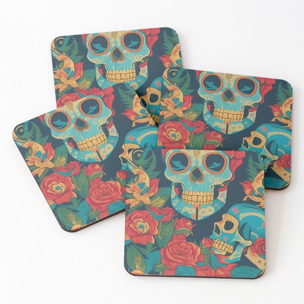 Item preview, Flaming Rose Skulls designed and sold by Candyredcustoms.