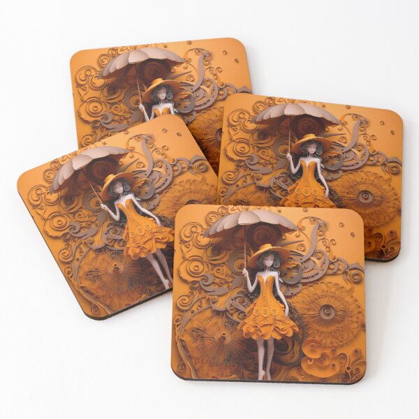 Item preview, A sculpture is made of quillings, featuring a woman holding an umbrella designed and sold by aiphotosart.
