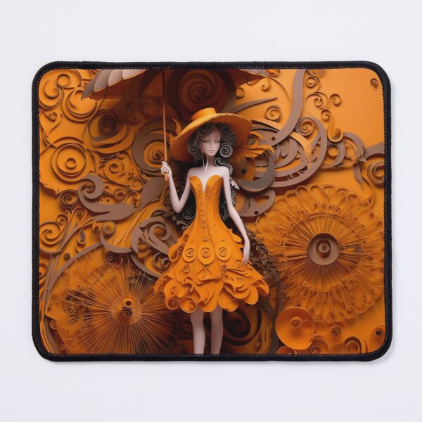 Item preview, A sculpture is made of quillings, featuring a woman holding an umbrella designed and sold by aiphotosart.
