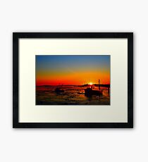 Two Boats at Sunrise Framed Print