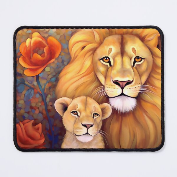 Item preview, Lion and cub with flowers designed and sold by Liljinkzy.
