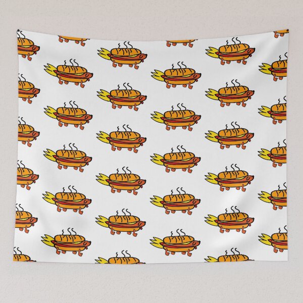 Item preview, Cool Hot Dog. Fire and buns. Red ketchup and spicy mustard covering long sausage. Funny and cute. designed and sold by Creavision.