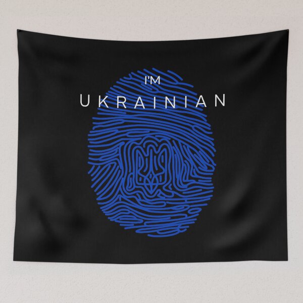 Item preview, I'm Ukrainian It's In My DNA - Zelensky Quote Fingerprint Ukraine Trizub Trident designed and sold by Aide.