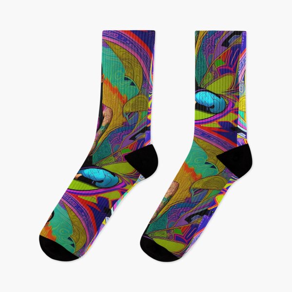 Item preview, Yoga Girl Artwork in Trippy Psychedelic Colors designed and sold by SoccaTamam.