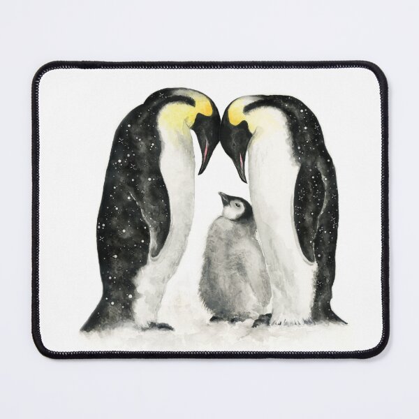 Item preview, Penguin family watercolour art designed and sold by Lianne Marie.