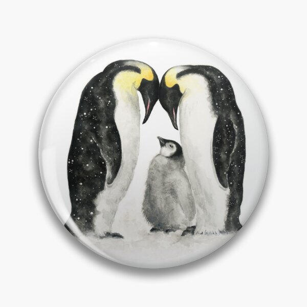 Item preview, Penguin family watercolour art designed and sold by Lianne Marie.