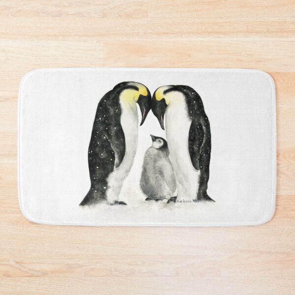 Item preview, Penguin family watercolour art designed and sold by Lianne Marie.