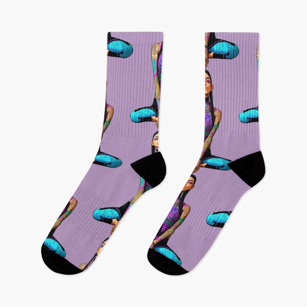 Item preview, Yoga Girl in Meditation Pose Artwork with Trippy Psychedelic Colors designed and sold by SoccaTamam.