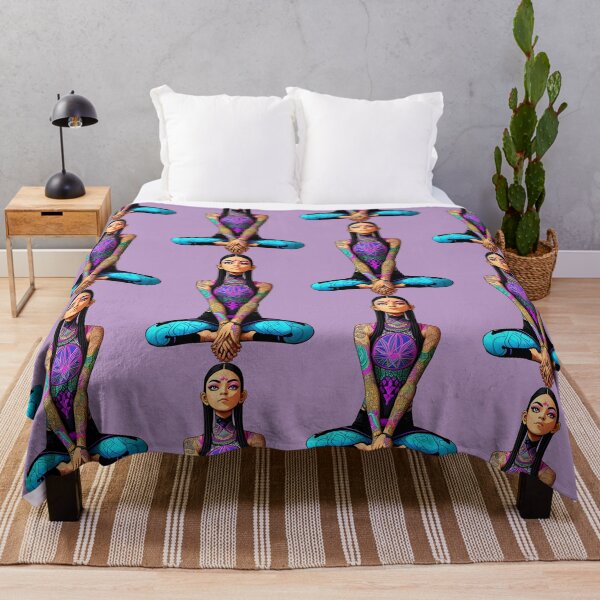 Item preview, Yoga Girl in Meditation Pose Artwork with Trippy Psychedelic Colors designed and sold by SoccaTamam.