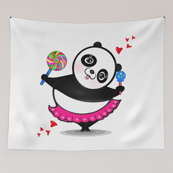 Item preview, Cute panda loves lollipops designed and sold by Shirley cute art .
