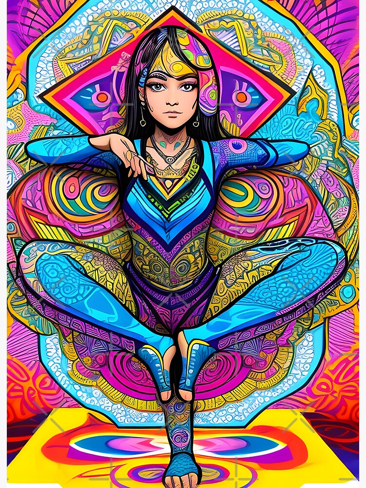 Yoga Girl Artwork in Trippy Psychedelic Colors