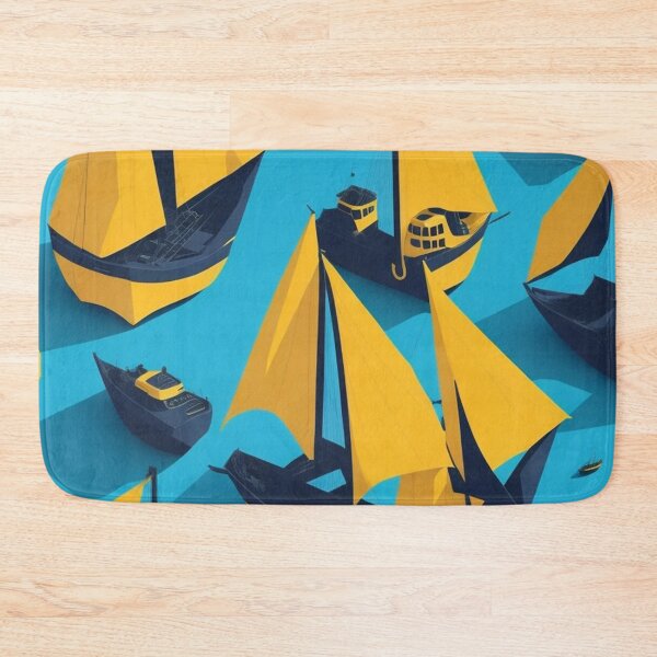 Item preview, Simple Low Poly Sailboat Design Pattern Print  designed and sold by randomtdesigns.