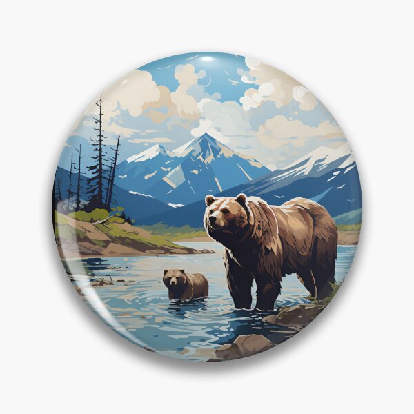 Item preview, Katmai National Park Brown Bears Art Deco designed and sold by Doctrine-Design.