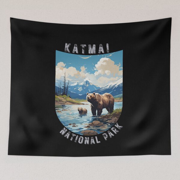 Item preview, Katmai National Park Brown Bears Art Deco designed and sold by Doctrine-Design.
