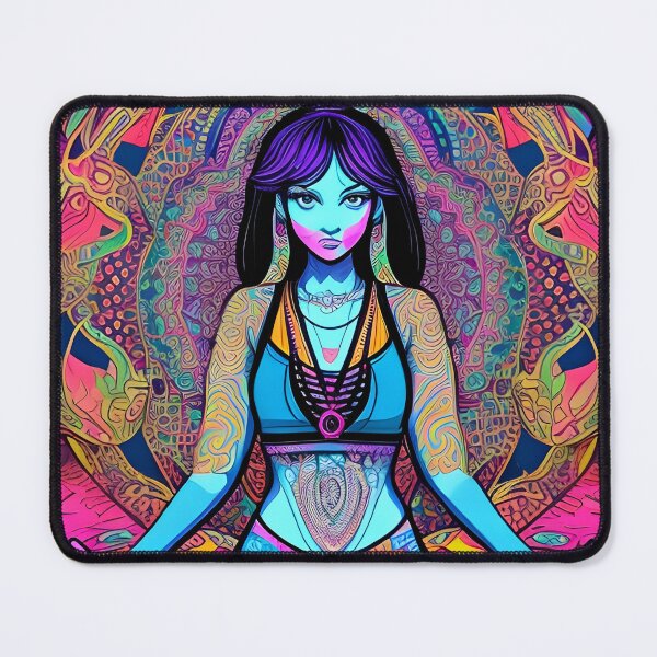 Item preview, Yoga Girl Artwork in Trippy Psychedelic Colors designed and sold by SoccaTamam.