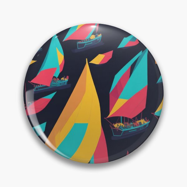 Item preview, Colorful Simple Low Poly Sailboat Design Pattern Print  designed and sold by randomtdesigns.