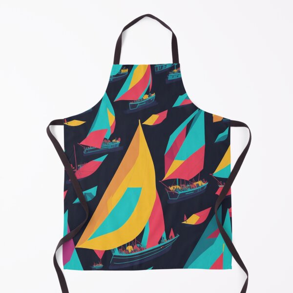Item preview, Colorful Simple Low Poly Sailboat Design Pattern Print  designed and sold by randomtdesigns.