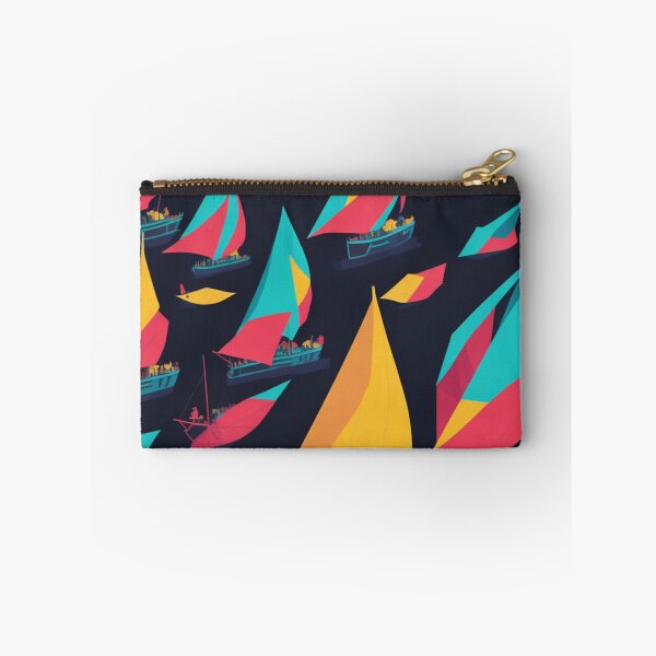 Item preview, Colorful Simple Low Poly Sailboat Design Pattern Print  designed and sold by randomtdesigns.