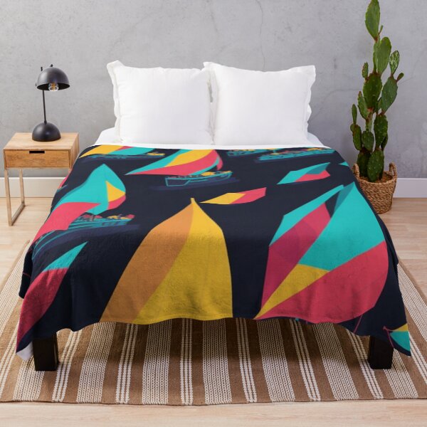 Item preview, Colorful Simple Low Poly Sailboat Design Pattern Print  designed and sold by randomtdesigns.