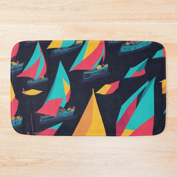 Item preview, Colorful Simple Low Poly Sailboat Design Pattern Print  designed and sold by randomtdesigns.