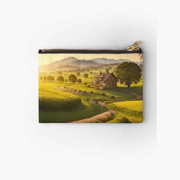 Item preview, An Idyllic Summer Vista Featuring A Tranquil Countryside Dotted With Charming Farmhouses, Ai Generated Art designed and sold by AiGens.