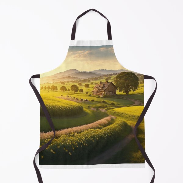 Item preview, An Idyllic Summer Vista Featuring A Tranquil Countryside Dotted With Charming Farmhouses, Ai Generated Art designed and sold by AiGens.
