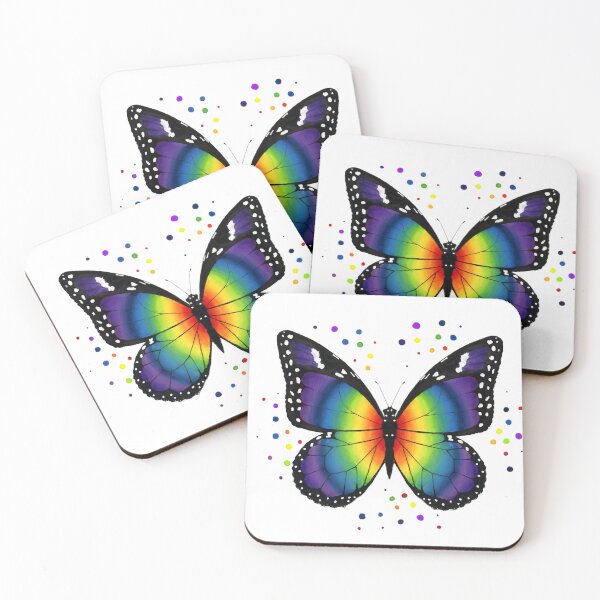 Item preview, Rainbow butterfly watercolour art designed and sold by Lianne Marie.