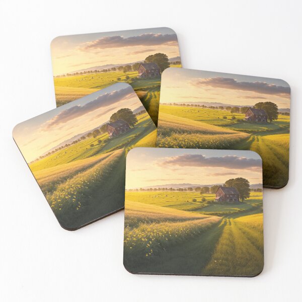 Item preview,  A Blissful Summer Scene Featuring A Peaceful Countryside Adorned With Quaint Farmhouses, Ai Generated Art designed and sold by AiGens.
