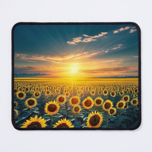 Item preview, A Breathtaking Summer Landscape Adorned With Vast Sunflower Fields Illuminated By The Gentle Touch Of Sunlight, Ai Generated Art designed and sold by AiGens.