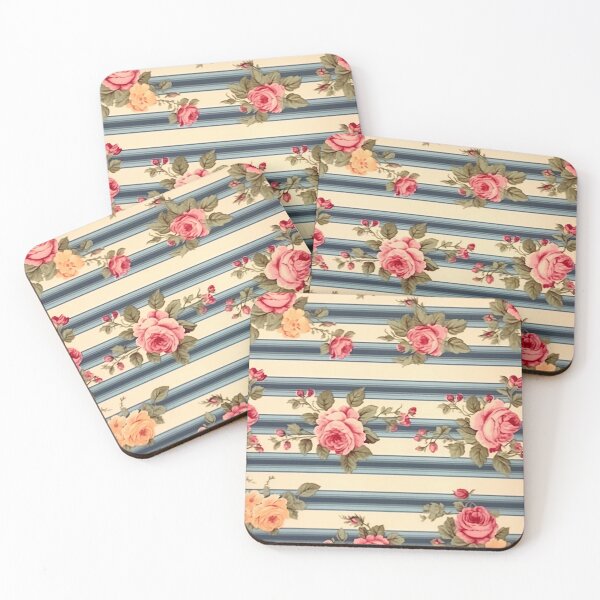 Item preview, Vintage Stripe Floral Pattern designed and sold by MTJ-Mushrooms.