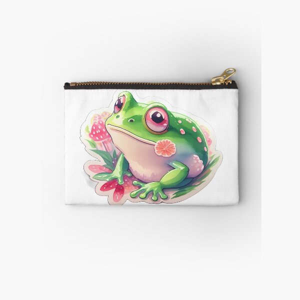Item preview, Сute green frog in flowers designed and sold by DimHel2.