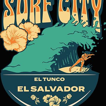 "Surfers' Paradise, Surf City, El Tunco l, El Salvador -Classic T-shirts and Hoodies" Sticker