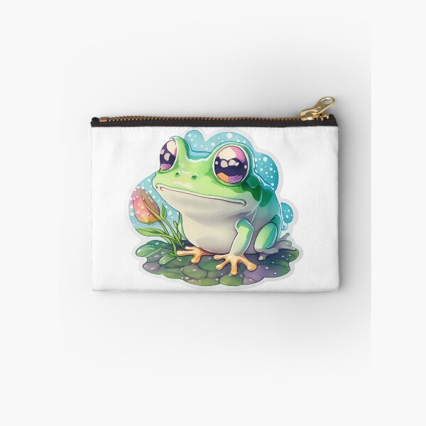 Item preview, Сute green frog in flowers designed and sold by DimHel2.
