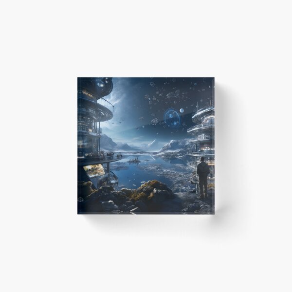 Item preview, Asteroid Belt Utopia - Futuristic Civilization Art Print designed and sold by MystiCanvas.