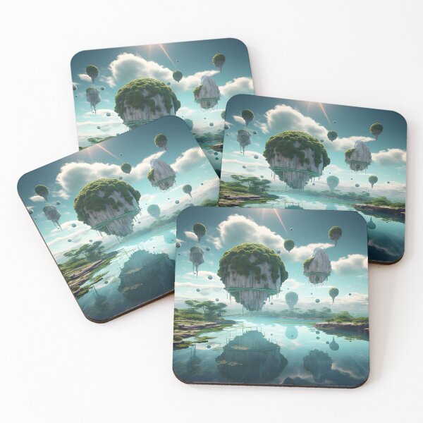 Item preview, Enchanting Gravity - Explorers of the Floating Islands Art Print designed and sold by MystiCanvas.