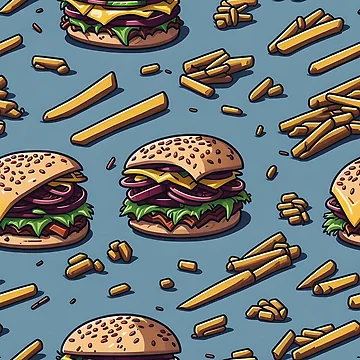 Artwork thumbnail, Burger Pattern by EBESIGN