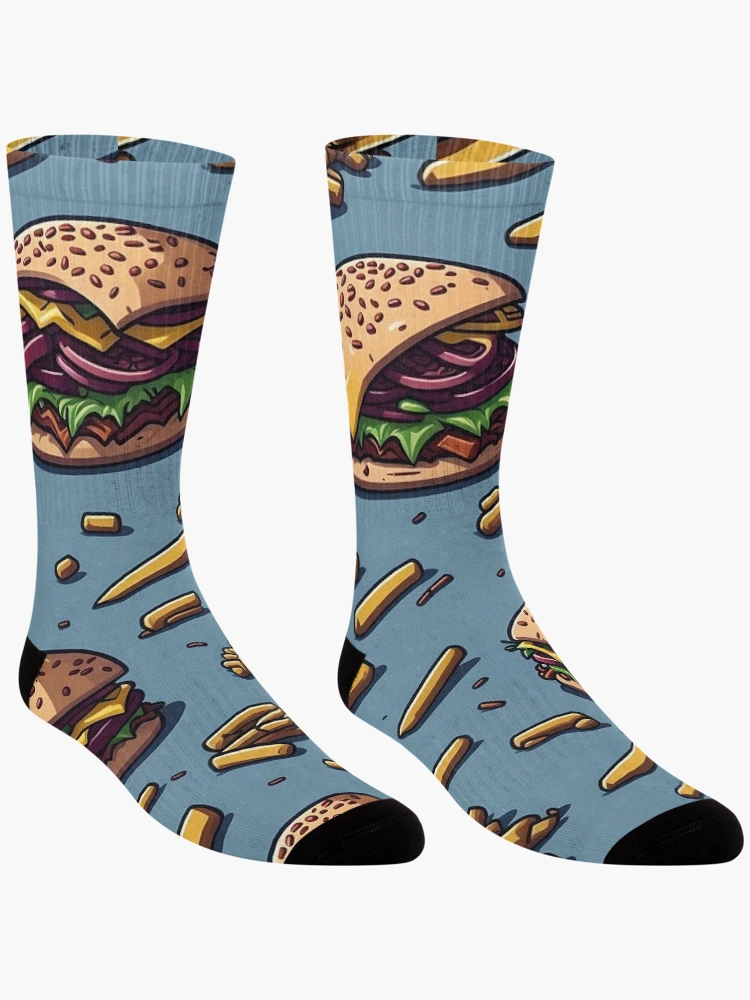 Thumbnail 3 of 5, Socks, Burger Pattern designed and sold by EBESIGN.