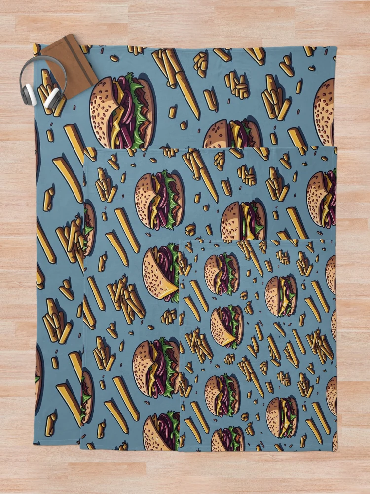 Thumbnail 5 of 6, Throw Blanket, Burger Pattern designed and sold by EBESIGN.