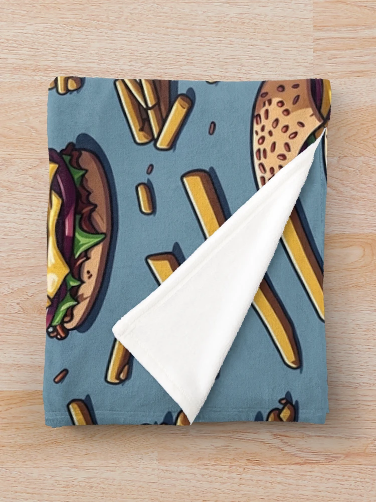 Thumbnail 3 of 6, Throw Blanket, Burger Pattern designed and sold by EBESIGN.