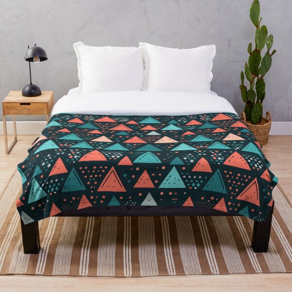 Aperçu de l'œuvre Triangles à pois bleu sarcelle et rose créée et vendue par DaliusD.