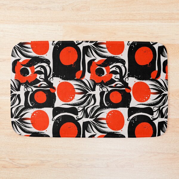 Item preview, Retro flowers in black and red designed and sold by Pia Kolle.